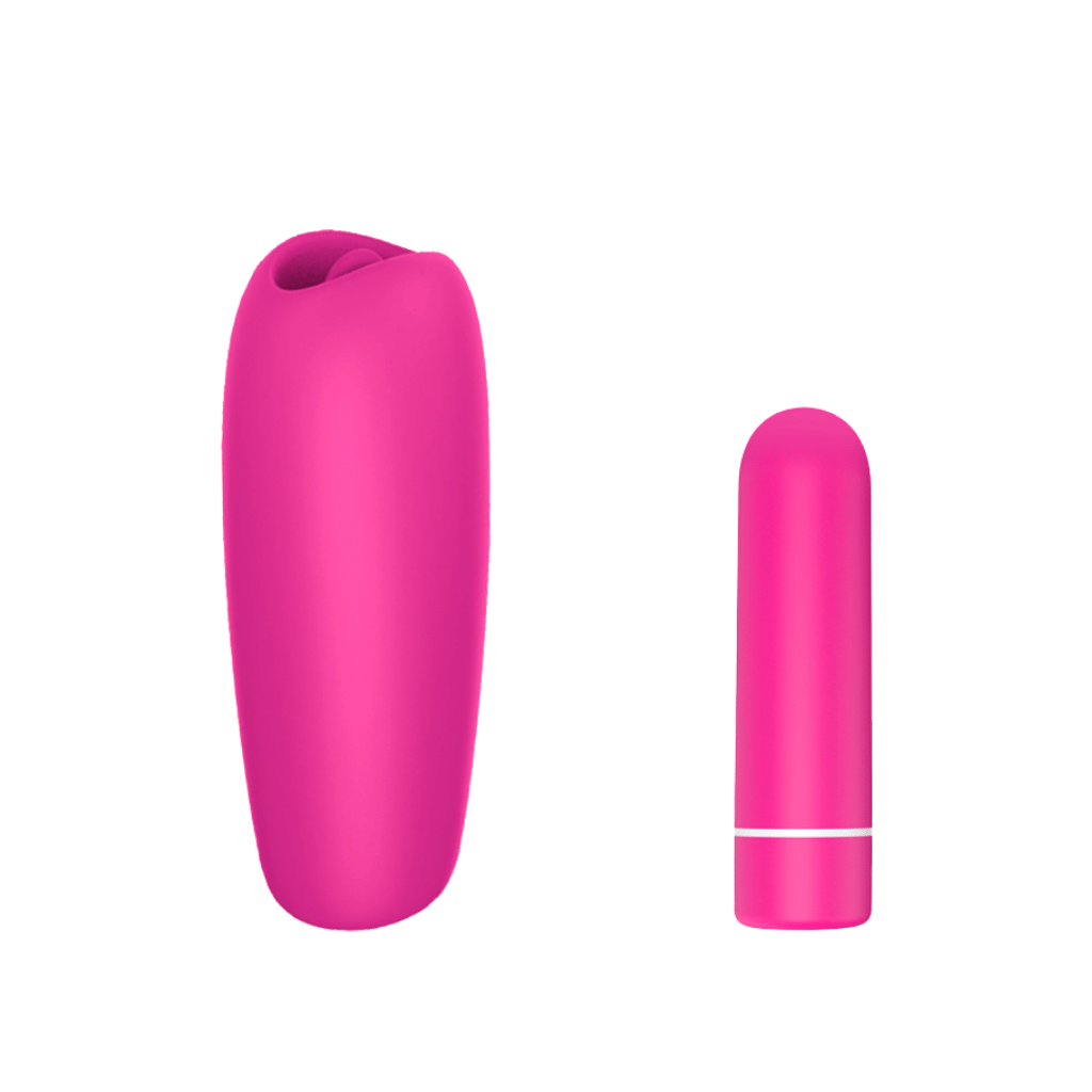 Pink bullet vibrator with silicone sleeve