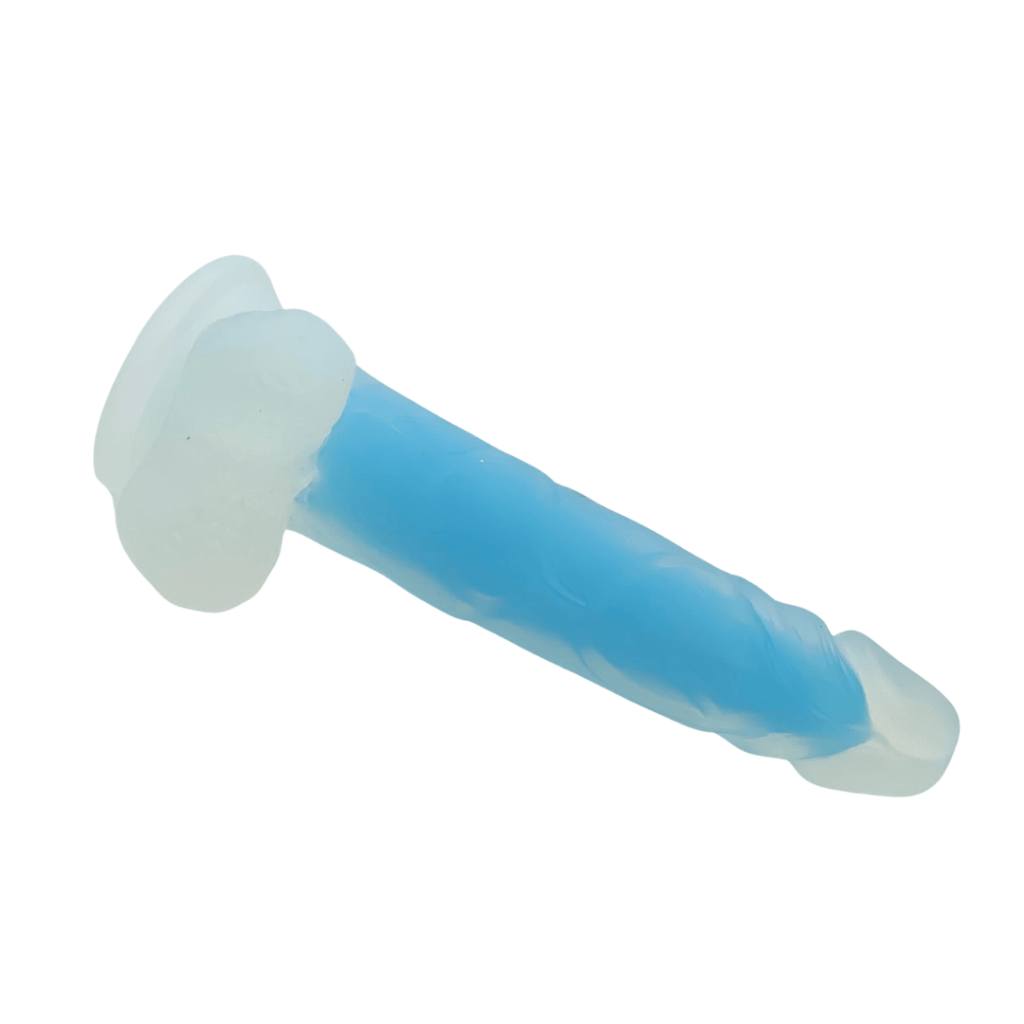 Silicone 6-inch dildo with glow in the dark core