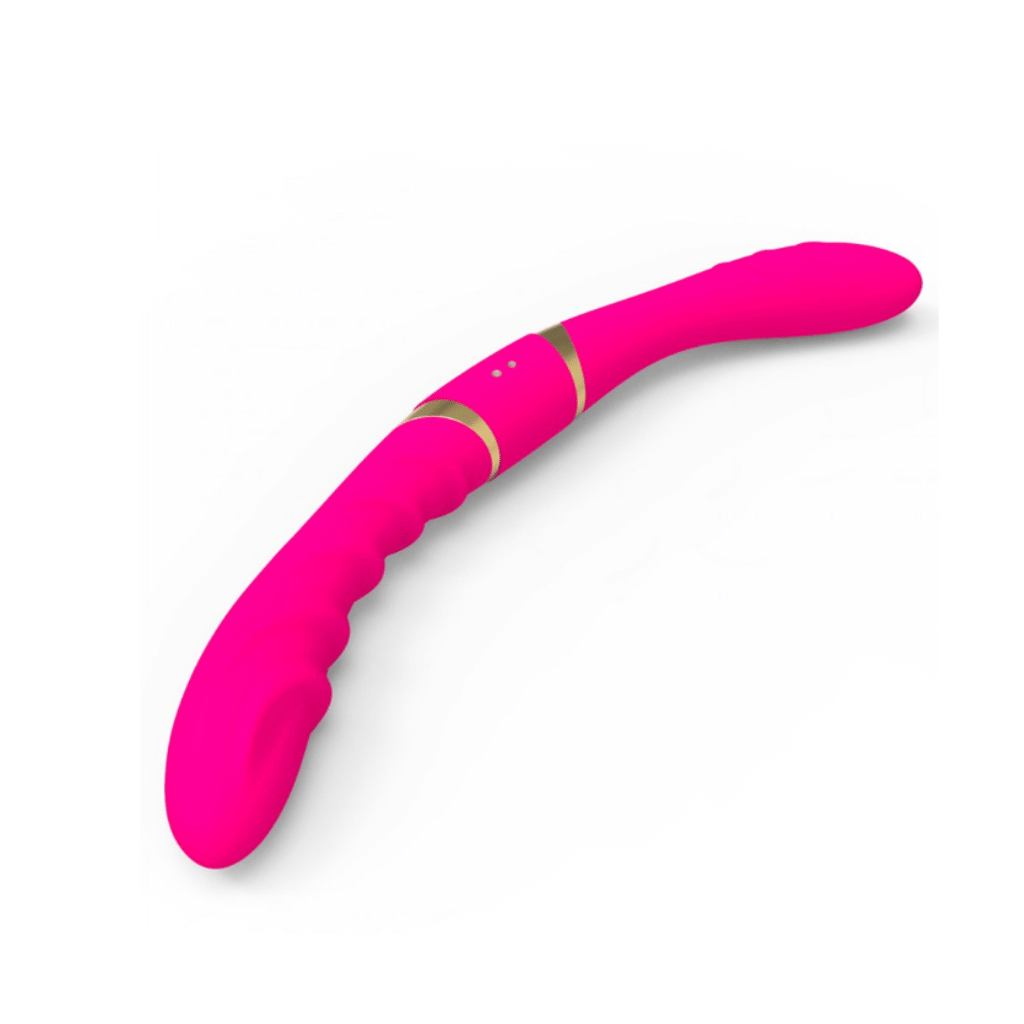 Pink dual headed vibrating dildo