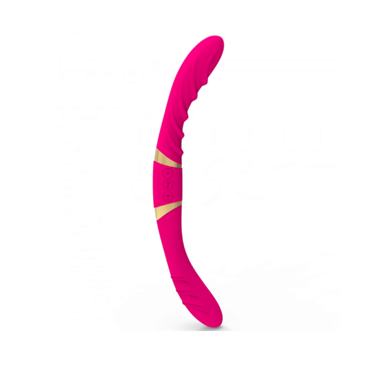 Pink dual headed vibrating dildo