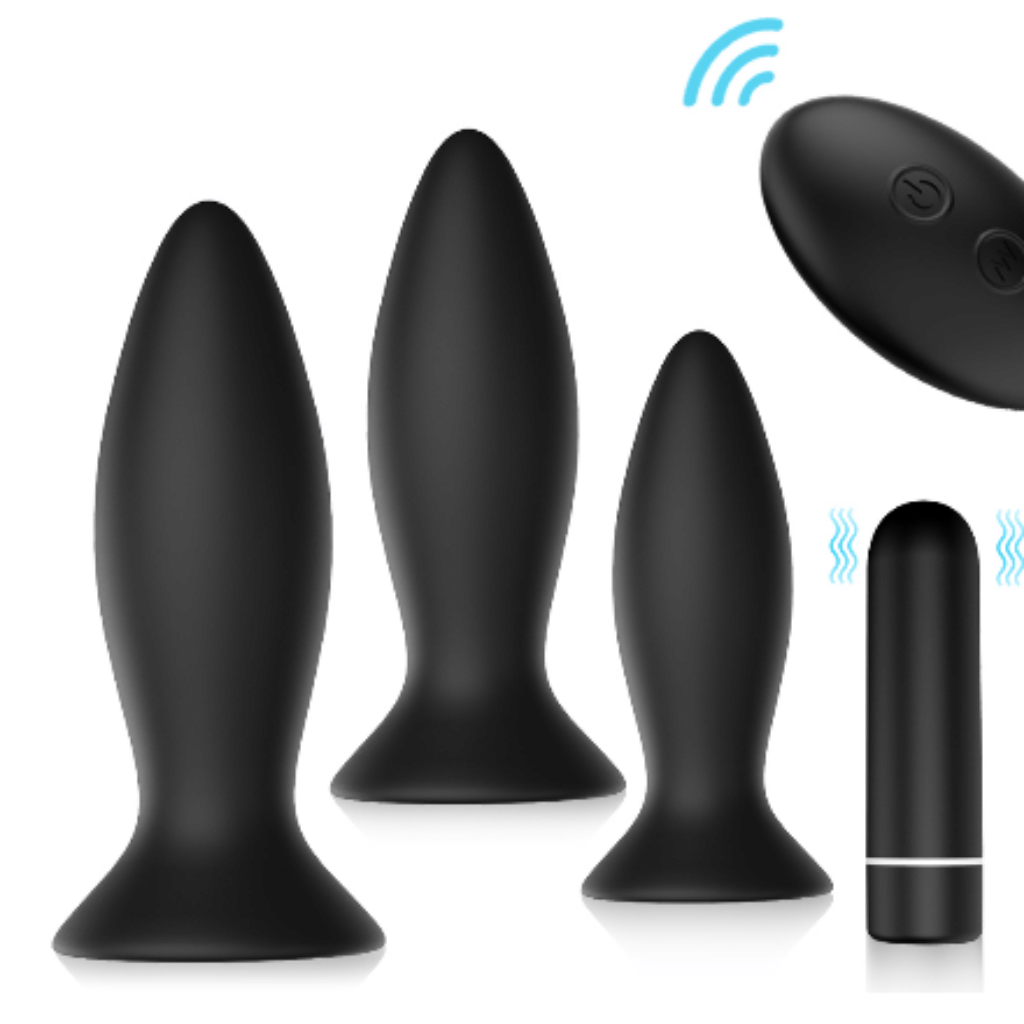 Anal training kit with a removable bullet and remote control