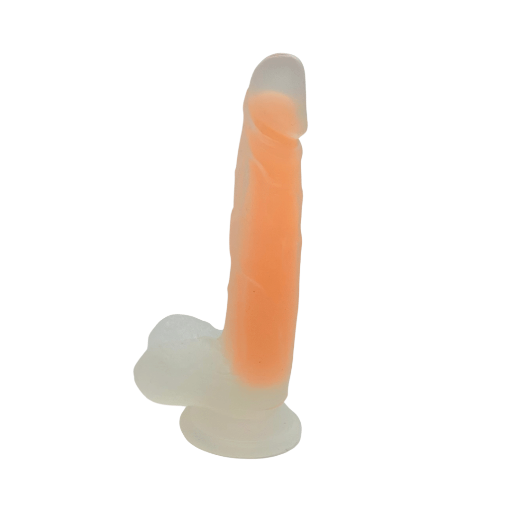 Silicone 6-inch dildo with glow in the dark core